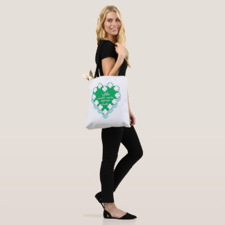 Bolsa Tote Mikitiez rua verde-trevo irlandês.