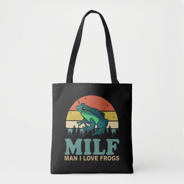 Bolsa Tote MILF Man I Love Sapos Engraçados Sapos Anfíbios Am (Frente)