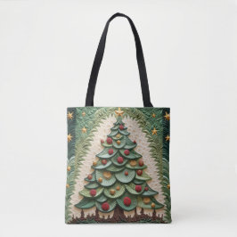 BOLSA TOTE MILHARES DE ÁRVORES DE NATAL VERDES QUILADOS
