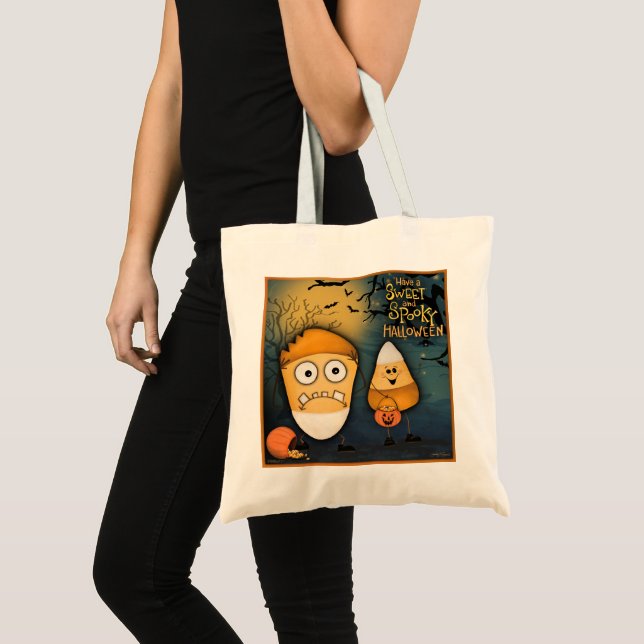 Bolsa Tote Milho Doce Docente de Fenda de Halloween (Frente (produto))