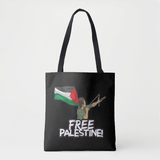 Bolsa Tote Militante palestino com bandeira infantil Palestin (Frente)