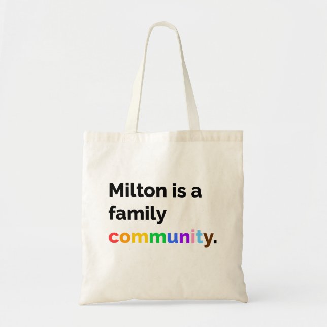 Bolsa Tote Milton é uma comunidade familiar ORGULHE LGBTQ+ To (Frente)