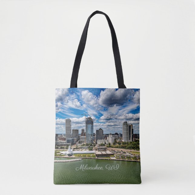 Bolsa Tote Milwaukee, fotografia de paisagem urbana de Wiscon (Frente)