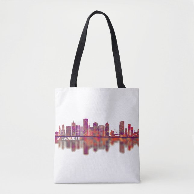 Bolsa Tote Milwaukee Wisconsin Skyline (Frente)
