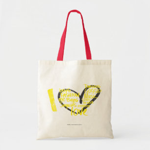 Bolsa Tote Mim amarelo dos grafites do coração