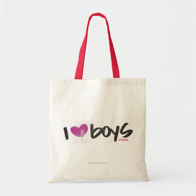 Bolsa Tote Mim meninos do coração roxos (Frente)