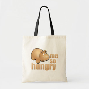 Bolsa Tote mim sacola reusável do hipopótamo engraçado tã