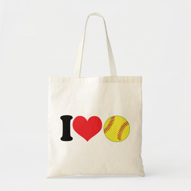 Bolsa Tote Mim softball do coração (Frente)