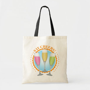 Bolsa Tote Mimosa Colorful Champagne Glass Tote Bag