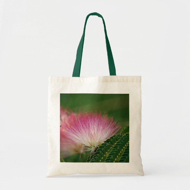 Bolsa Tote Mimosa cor-de-rosa de seda (Frente)