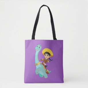 Bolsa Tote Min & Clover Feliz Cowgirl e Brontosaurus Ride