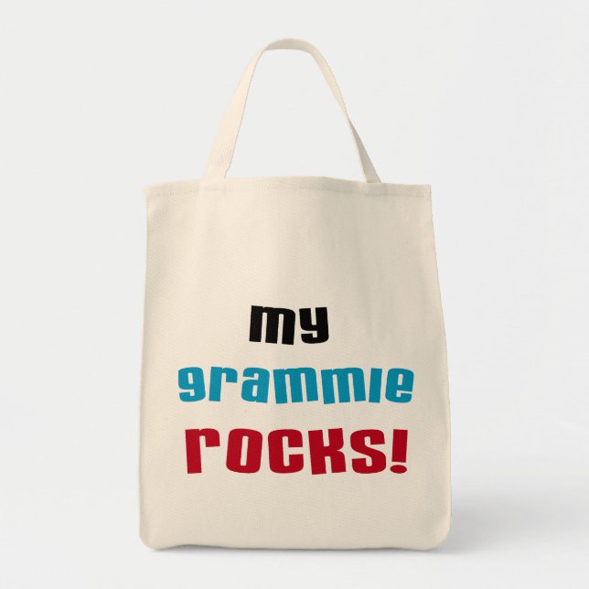 Bolsa Tote Minha avó Rocks T shirts e presentes (Frente)