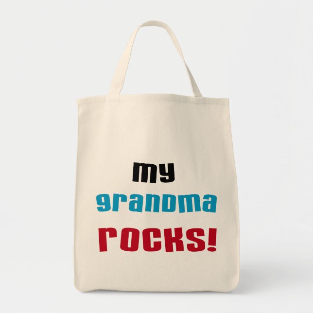 Bolsa Tote Minha avó Rocks T-shirts e presentes (Frente)