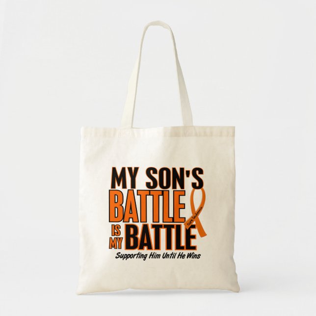 Bolsa Tote Minha da batalha leucemia do filho demasiado (Frente)