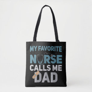 Bolsa Tote Minha Enfermeira Favorita Me Chama Pai Engraçados 