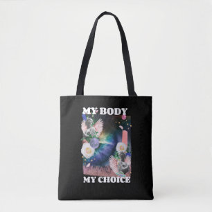 Bolsa Tote Minha escolha do corpo Ilustração dos direitos das