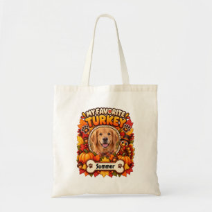 Bolsa Tote Minha Foto de Cachorro Favorita de Ação de Graças