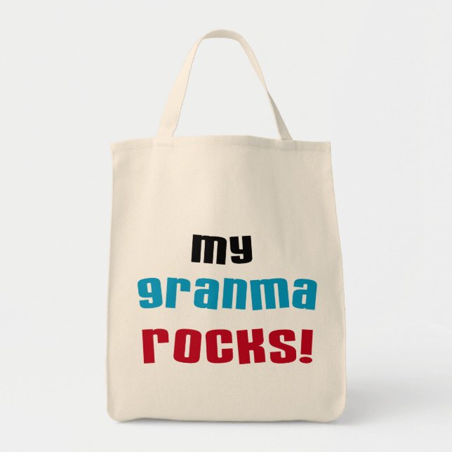 Bolsa Tote Minha Granma Rocks T shirts e presentes (Frente)
