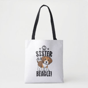 Bolsa Tote Minha Irmã É Uma Garota De Camisa Beagle