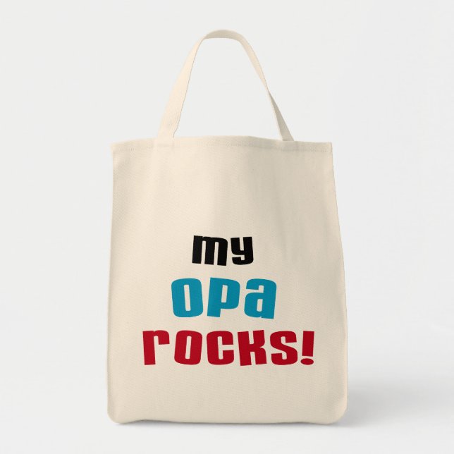 Bolsa Tote Minhas camisetas e presentes do Opa Rocks (Frente)