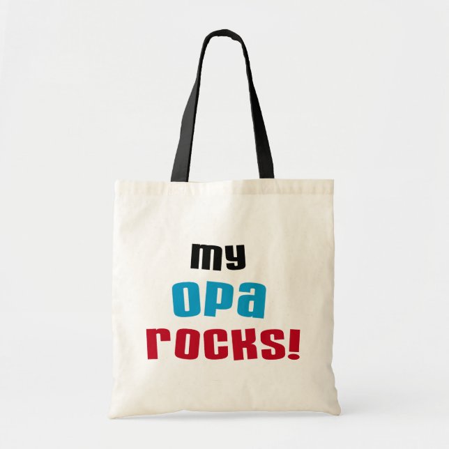 Bolsa Tote Minhas camisetas e presentes do Opa Rocks (Frente)