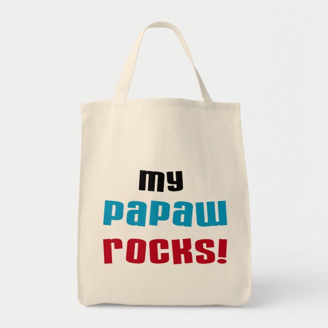 Bolsa Tote Minhas camisetas e presentes do Papaw Rocks (Frente)