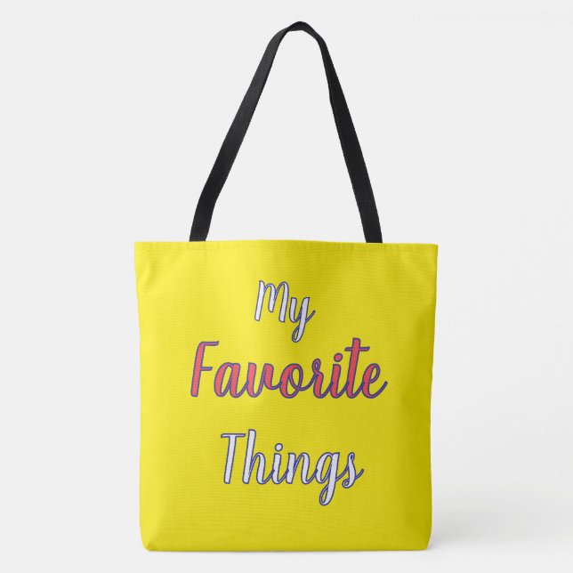 Bolsa Tote Minhas Coisas Favoritas Amarelas  (Frente)