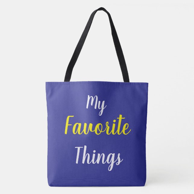 Bolsa Tote Minhas Coisas Favoritas Azuis (Frente)