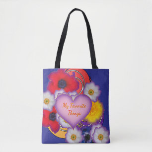Bolsa Tote Minhas Coisas Favoritas Floral Azul