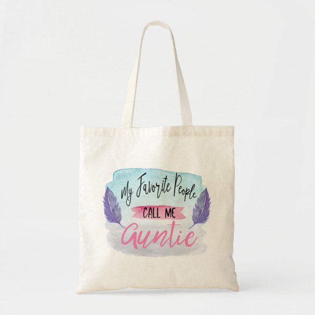 Bolsa Tote Minhas pessoas favoritas chamam-me Auntie sacola (Frente)