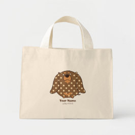 BOLSA TOTE MINI ミニチュアダックスフンド "ダクたま(チョコダップル)" <名入れ>