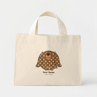 BOLSA TOTE MINI ミニチュアダックスフンド "ダクたま(チョコダップル)" <名入れ>
