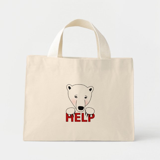 Bolsa Tote Mini Ajuda para a barra de urso polar (Frente)
