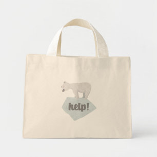 Bolsa Tote Mini Ajude a barra de ferramentas do urso polar