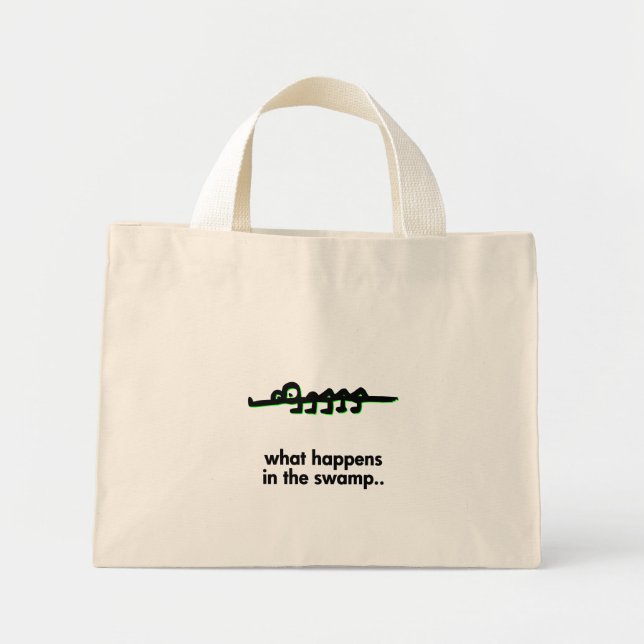Bolsa Tote Mini Alligador do que acontece no pântano (Frente)