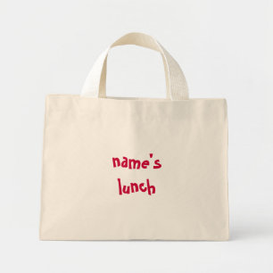 Bolsa Tote Mini almoço do nome - personalize para o seu pequeno