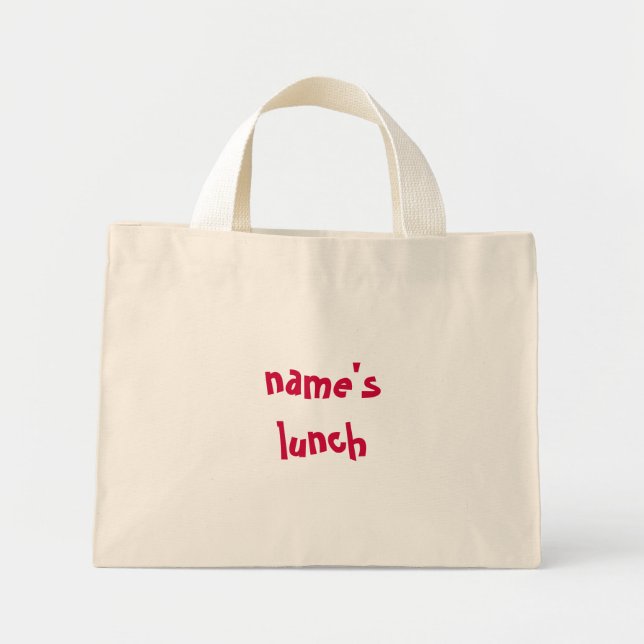 Bolsa Tote Mini almoço do nome - personalize para o seu pequeno (Frente)