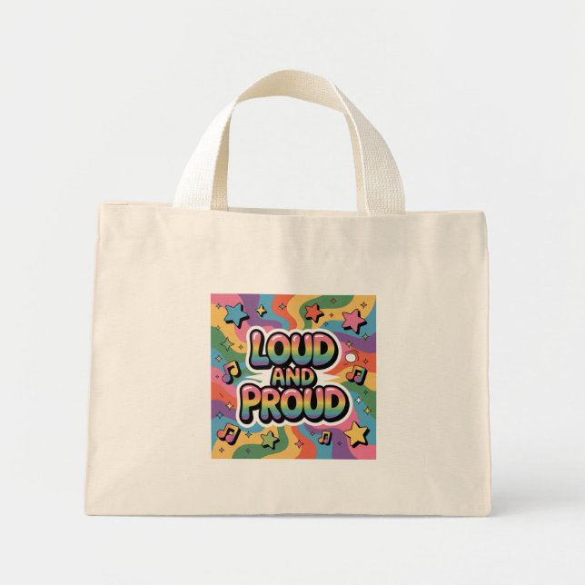 Bolsa Tote Mini ALTO E ORGULHOSO | Aliado do Orgulho LGBTQ+ (Frente)