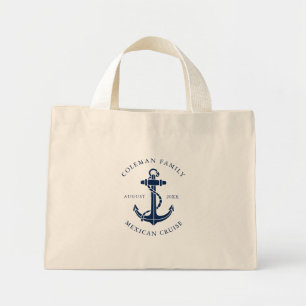 Bolsa Tote Mini Âncora de Barco Náutico Família Cruzeiro Presente