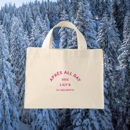 Bolsa Tote Mini Après All Day Hot Pink Bachelorette Ski Crest