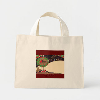 Bolsa Tote Mini Arte Deco Papais noeis de Natal Tote Bag