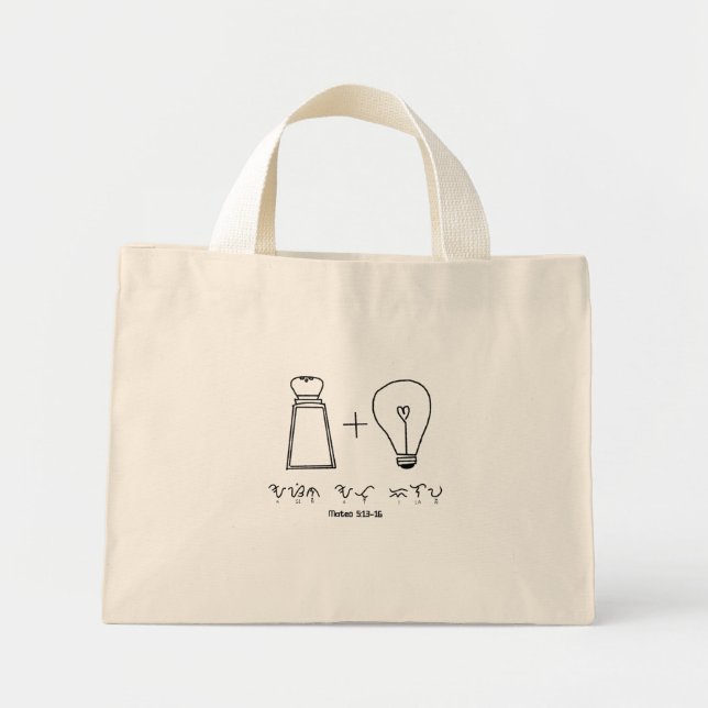 Bolsa Tote Mini Asin no Ilaw Baybayin Christian Typoographic (Frente)