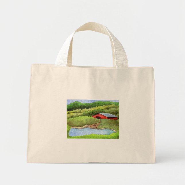 Bolsa Tote Mini Bag de estradas do país (Frente)