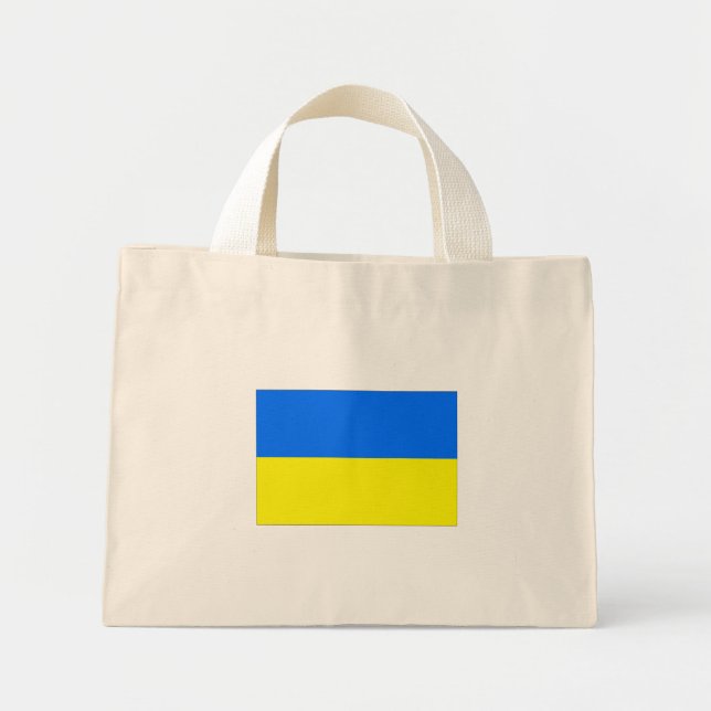 Bolsa Tote Mini Bandeira da Ucrânia (Frente)