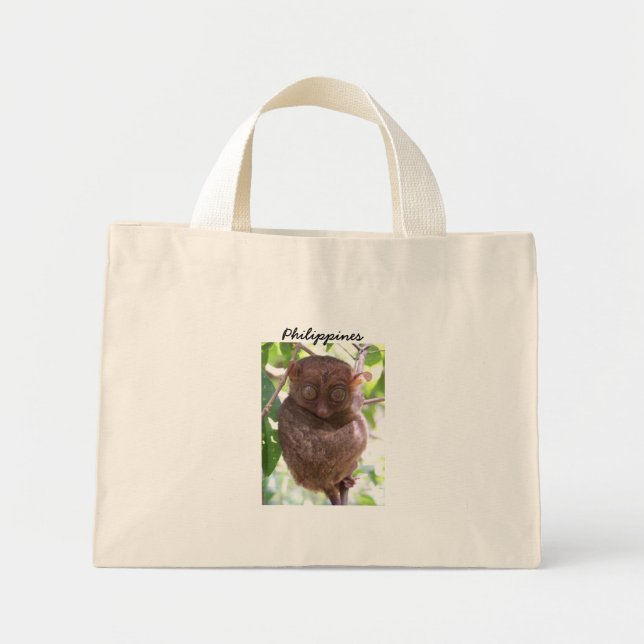 Bolsa Tote Mini Barras Tarsier Filipinas (Frente)