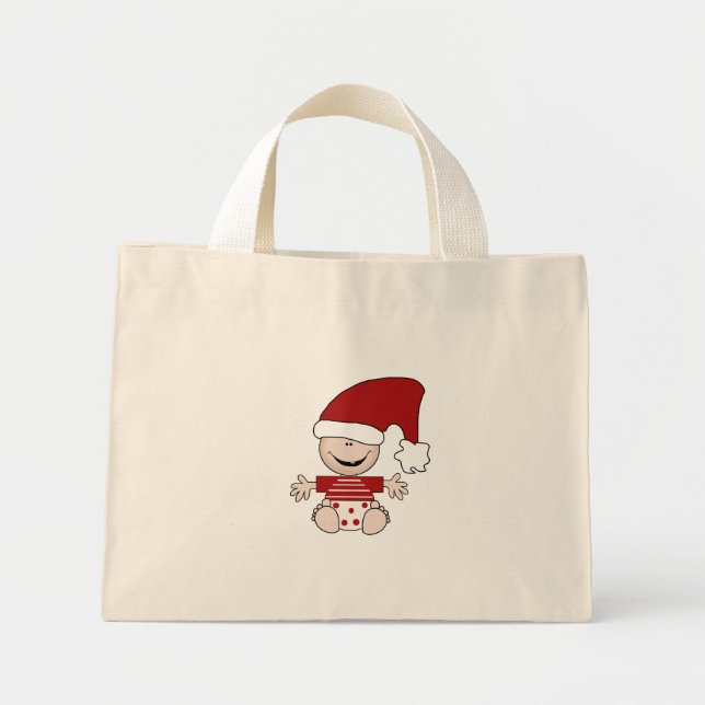 Bolsa Tote Mini Bebê de Natal em estocar Camisetas e presentes de  (Frente)