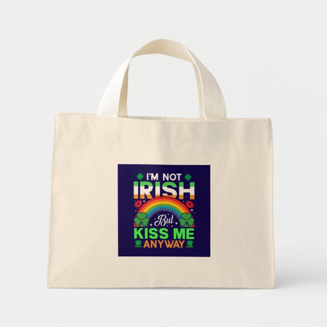 Bolsa Tote Mini beije-me mesmo assim humor irlandês design-63942 (Frente)