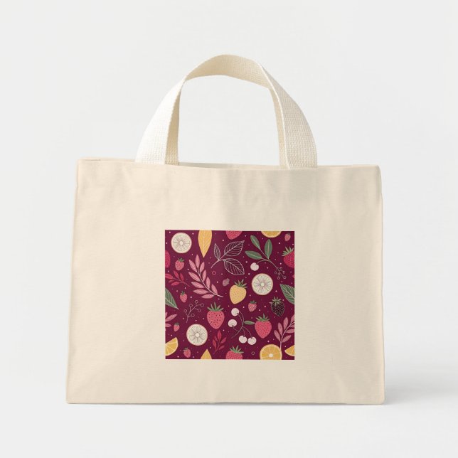 Bolsa Tote Mini Berry Citrus Tiny Tote – Sacola De Presente De Fru (Frente)