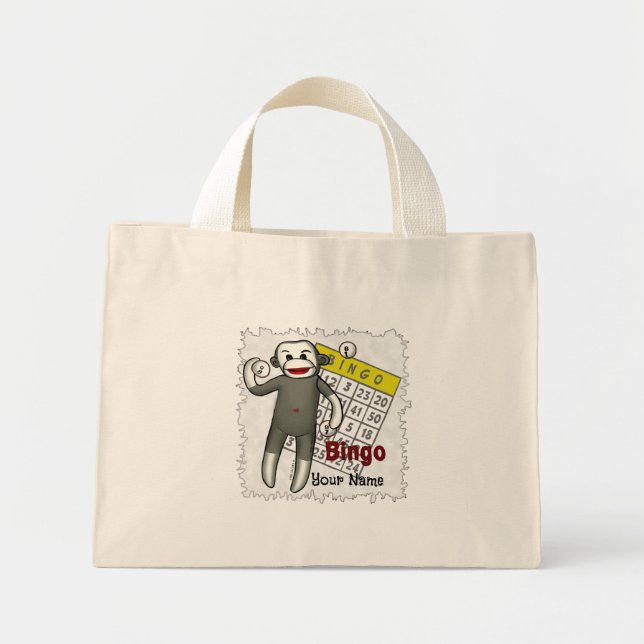 Bolsa Tote Mini Bingo do Macaco de Meia (Frente)