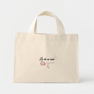Bolsa Tote Mini Bolsa Tote Estética Borboleta La Vie en Rose